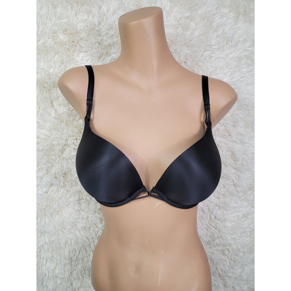 Victoria’s Secret Miraculous Plunge 34D Black Bombshell Add 2 Cups Push Up Bra I
